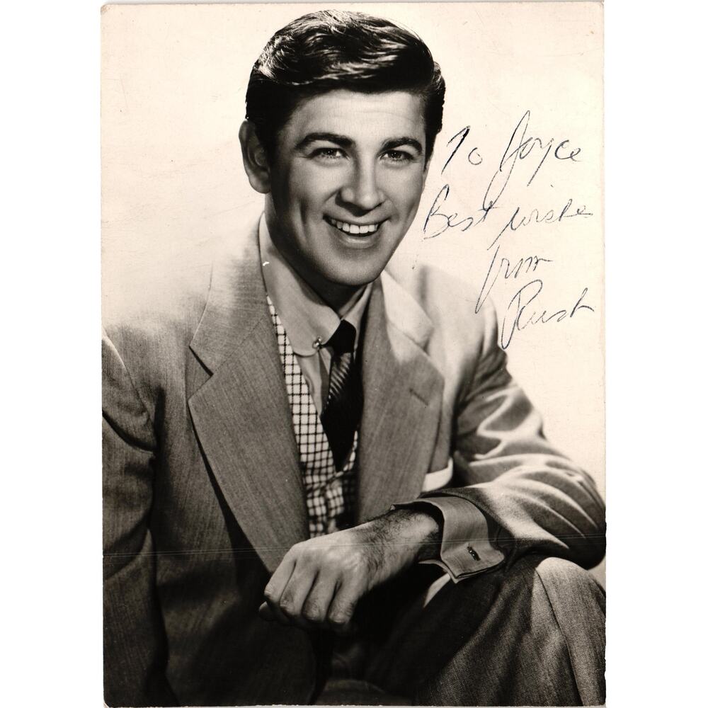 Vintage MGM‎ Promo Photo Postcard Rush Adams Signed to Joyce